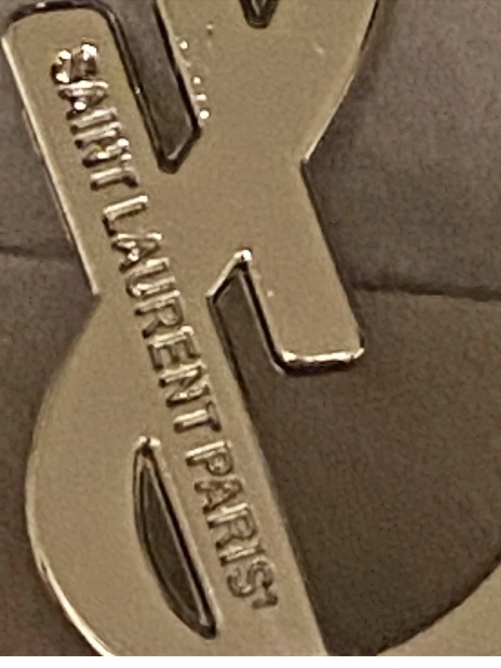 Yves Saint Laurent Polished Silver YSL Interlocking Logo Brooch Unisex Small - Picture 4 of 4